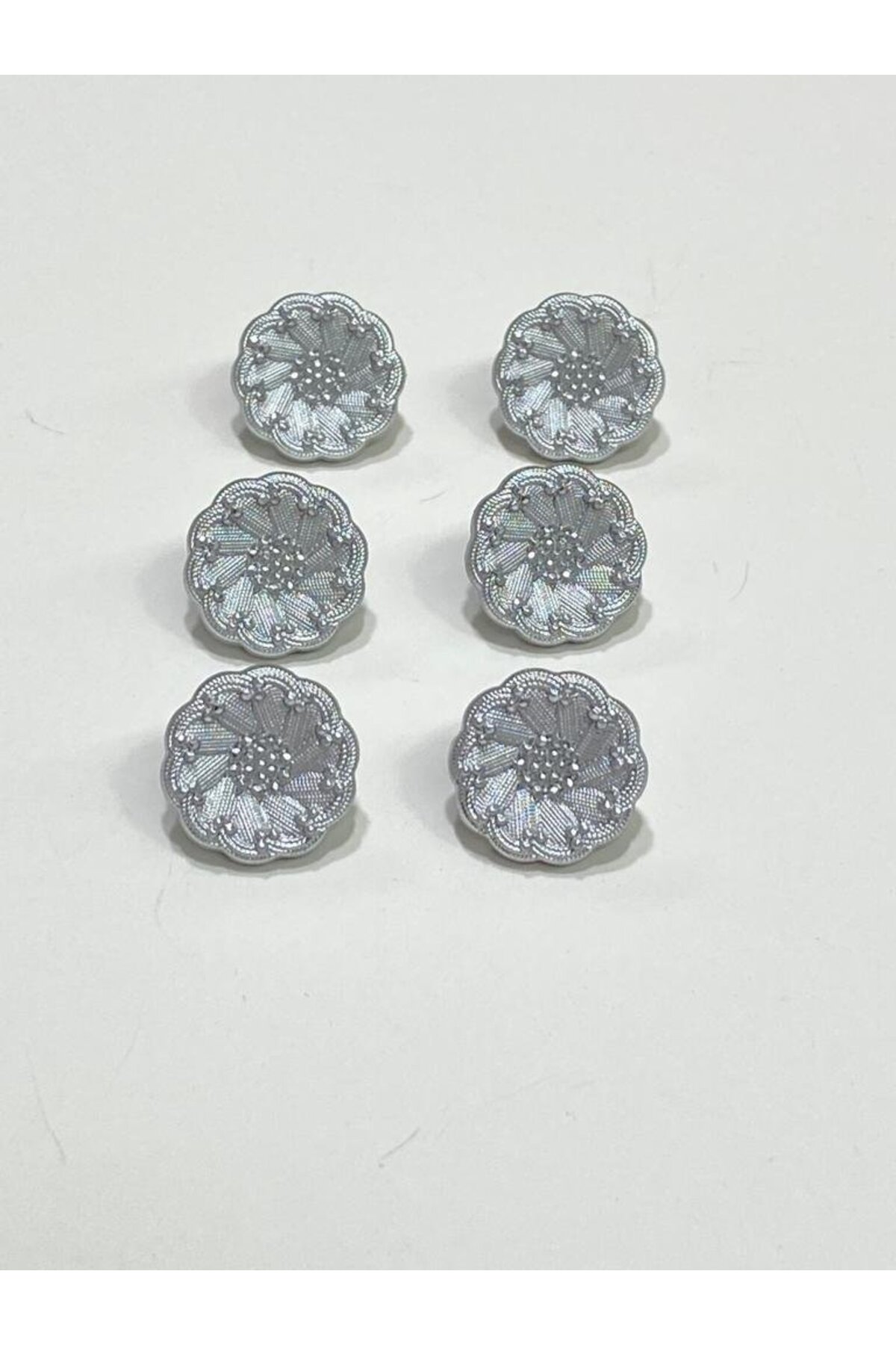 Italian Model Cardigan Vest Button Set Set of 6 Silver 1.5 Cm