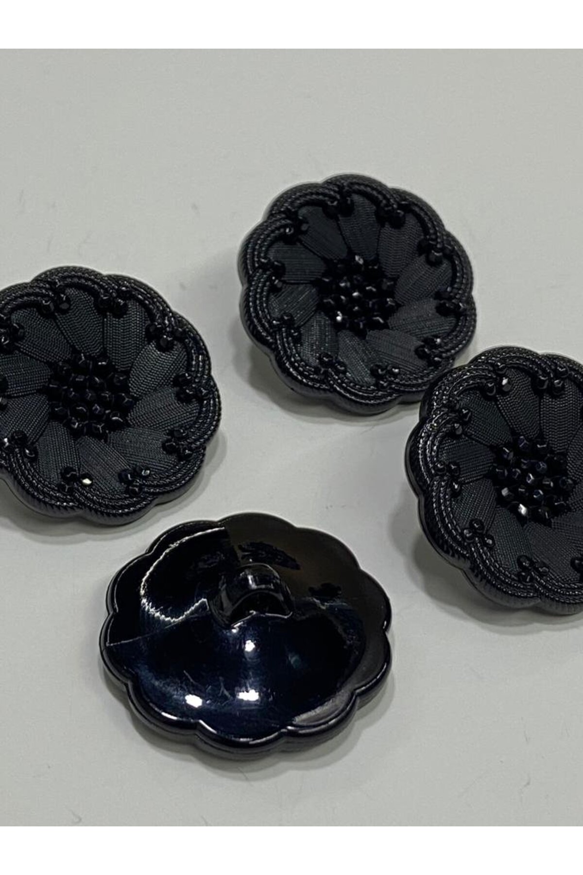 Italian Model Trench Coat, Coat And Coat Button Set Set of 4 Black 2.7 Cm