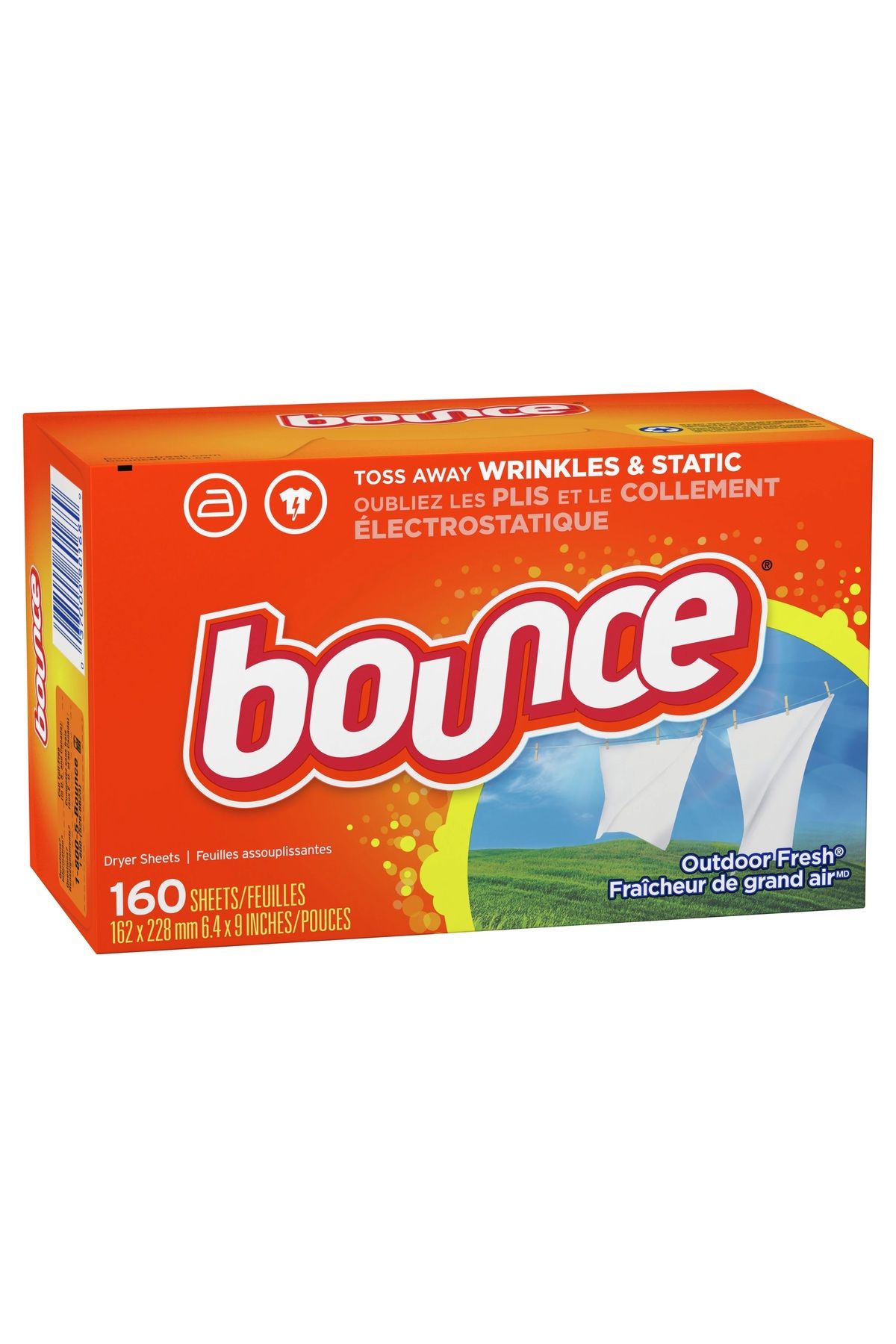 BOUNCE Yumuşatıcı Mendil Kurutma Makinesi Mendili Kırışıklık Karşıtı Fresh Kokulu 160 Adet