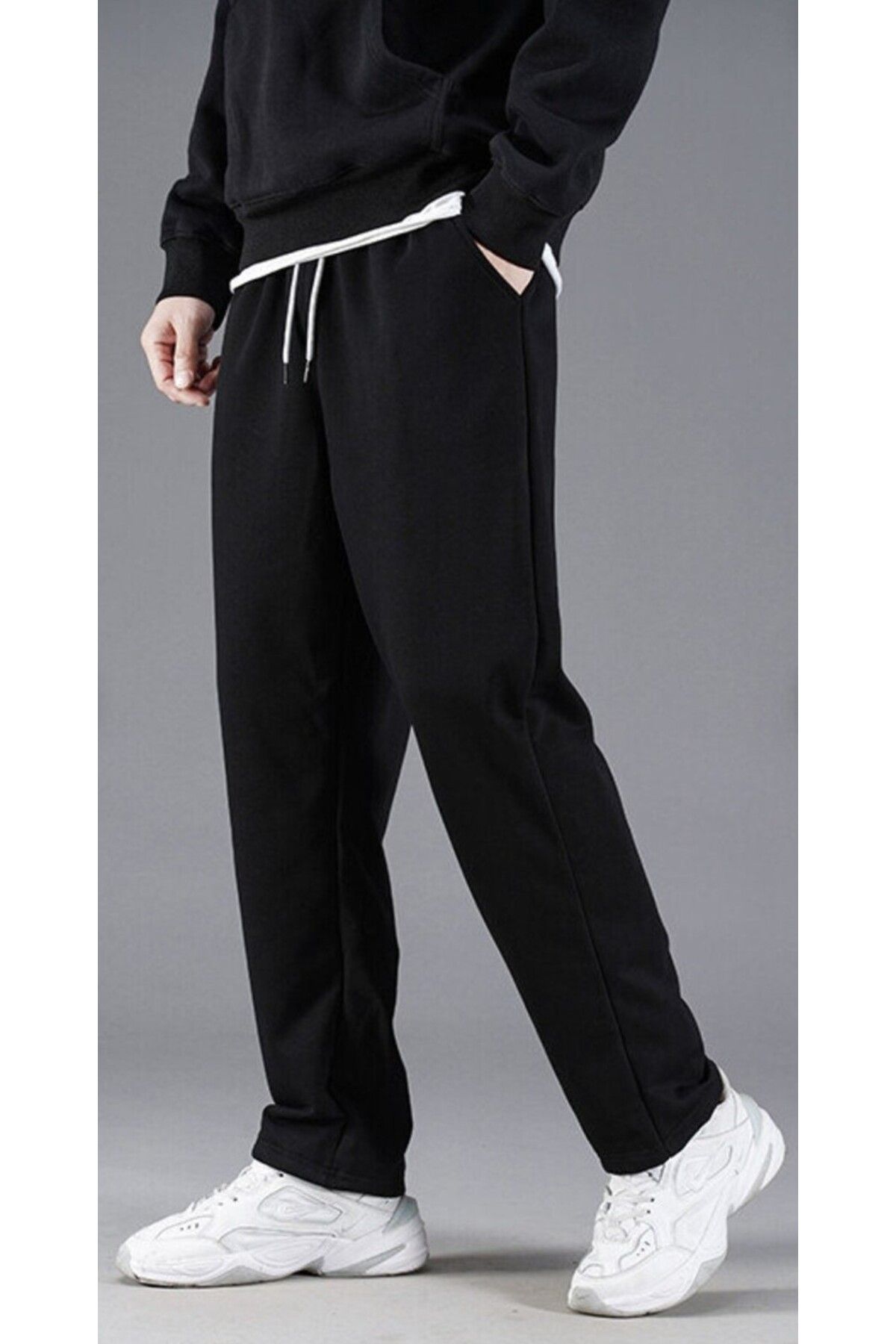 Black white sweatpants online