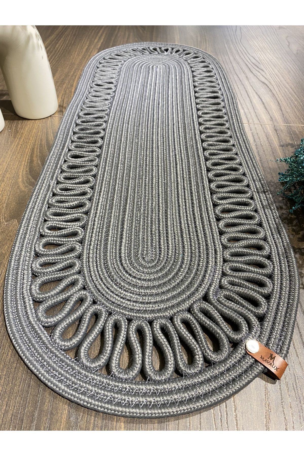 MaVaux-Modern Natural Jute, Patterned, Wicker, Placemat, Table, Coffee Table Cloth Runner. 30x80 4