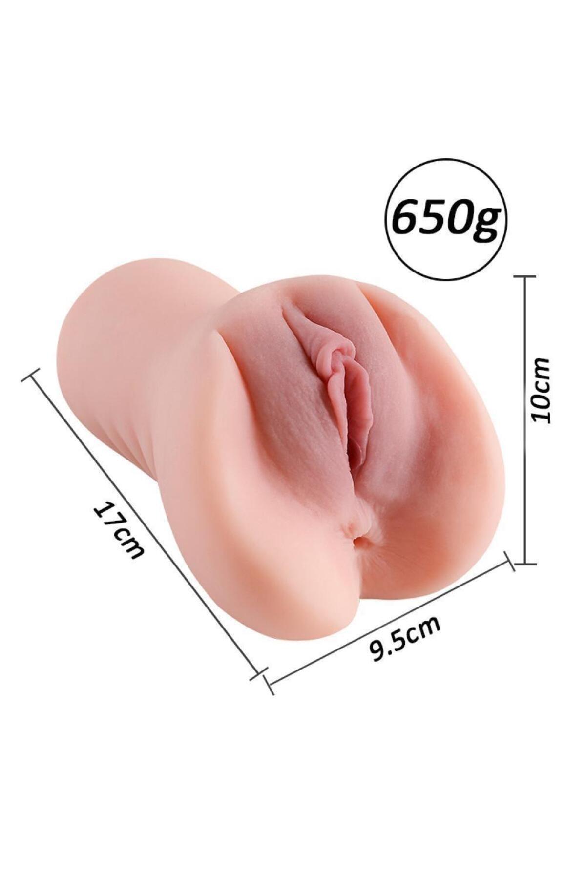 Premium Masturbator Realistik Dokulu Anal Vajinal Titreşimli Suni Vajina 5