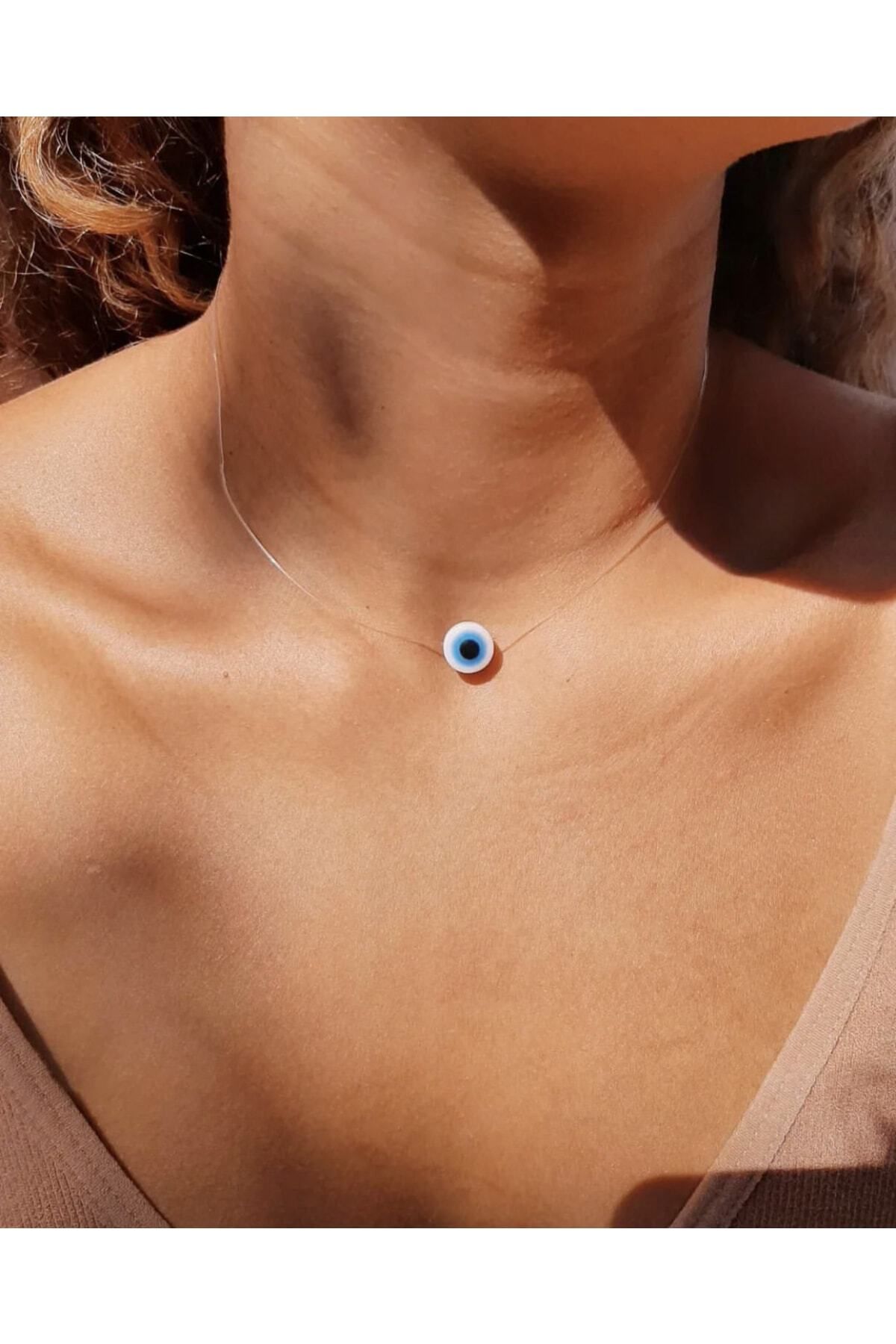 Evil Eye Beaded Necklace Blue - Etsy