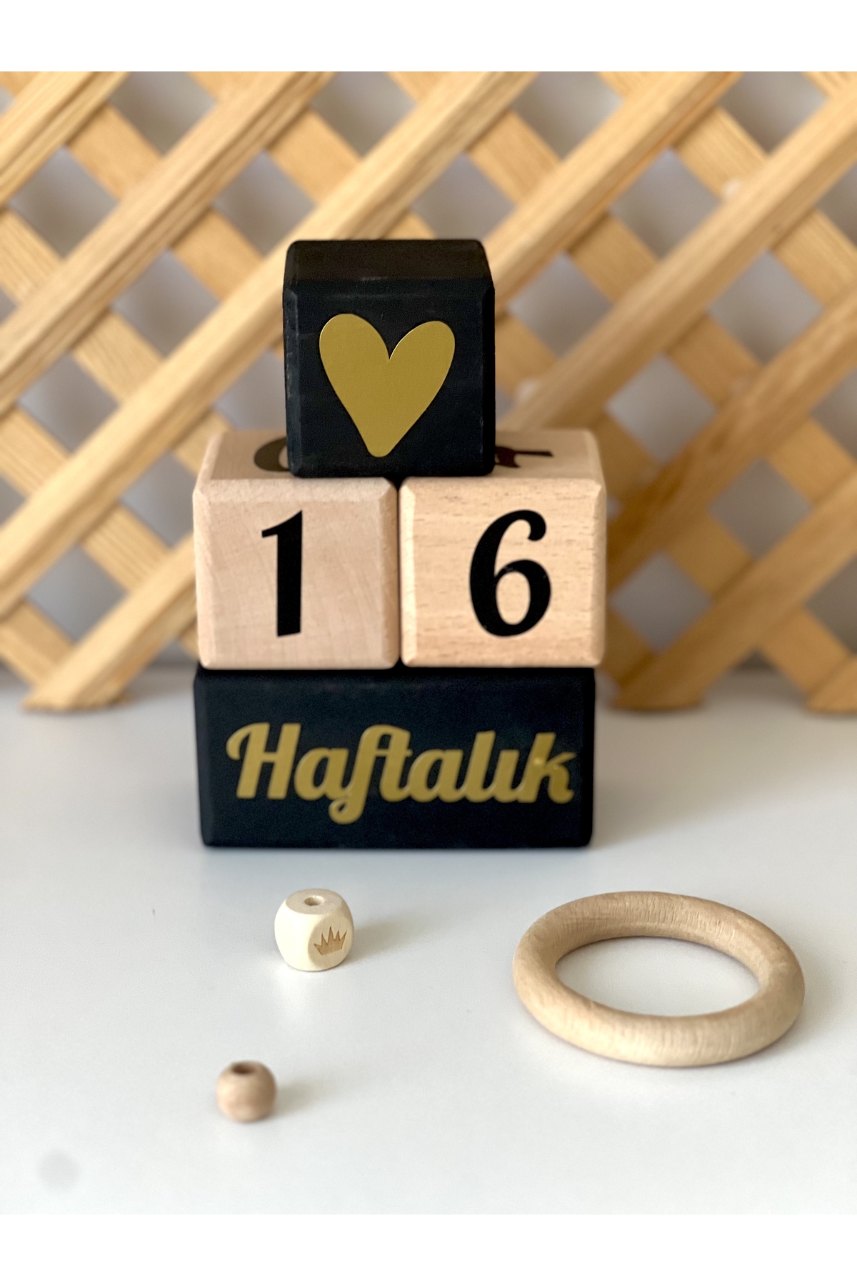 Siyah gold bebek anı küpü ,Dekor ve fotoğraf çekimi