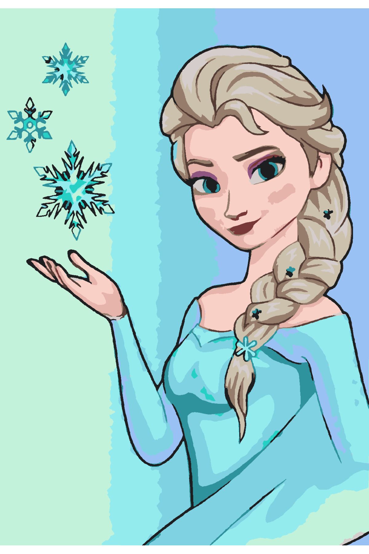 Hobiart-Elsa Canvas Painting by Numbers Set for Kids Including Paint and Brush 2