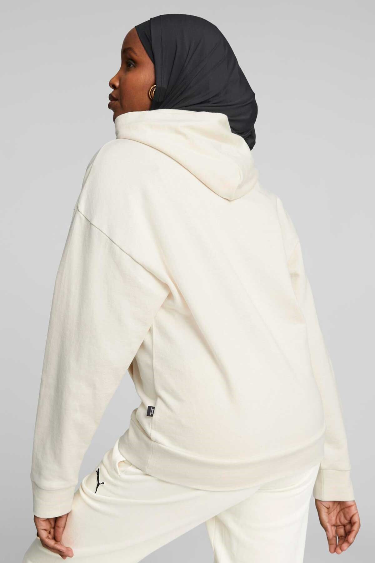 Puma logo oversized sweatshirt in washed ston sales