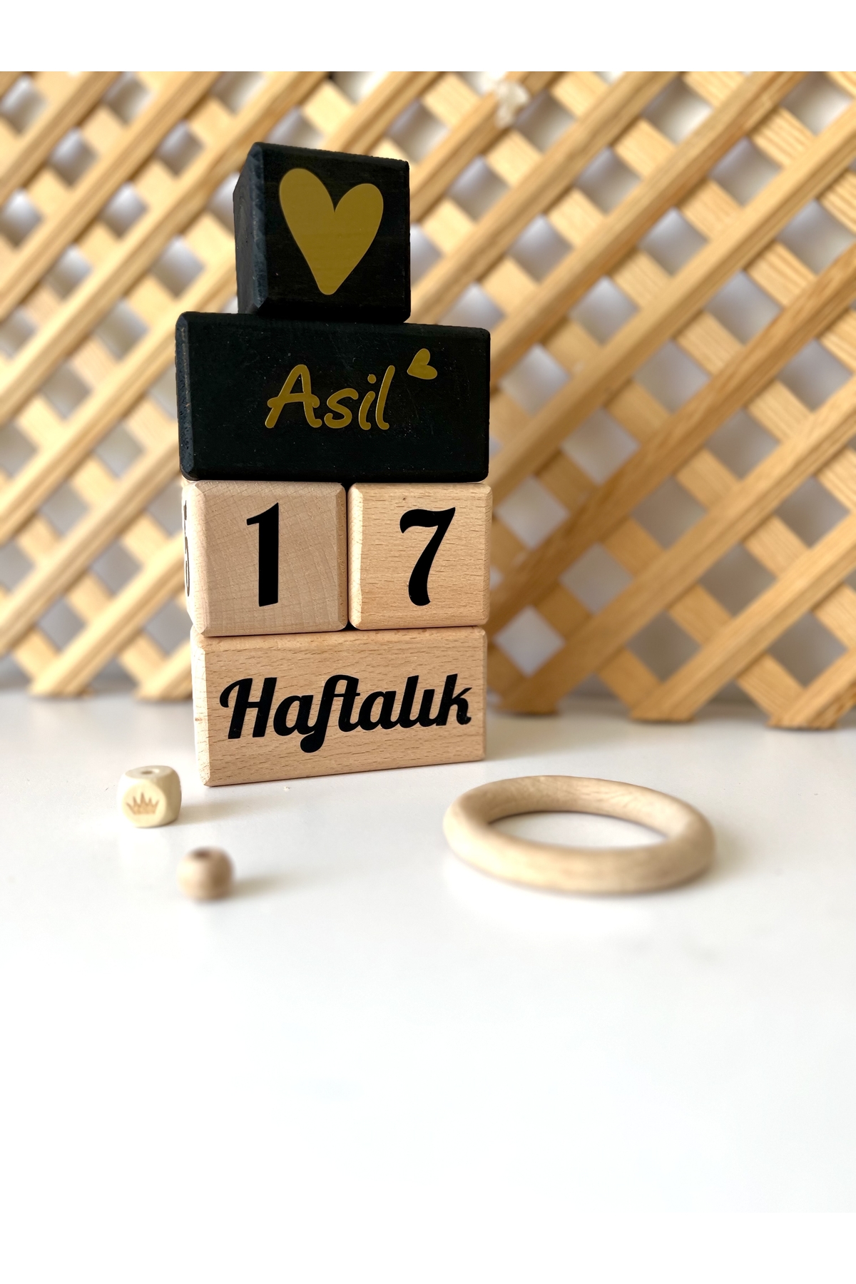 Isimli Bebek Anne Anı Küpü Dekor Türkçe 5li Set Isimli Ahşap Bebek Anı Küpleri Siyah Ahşap
