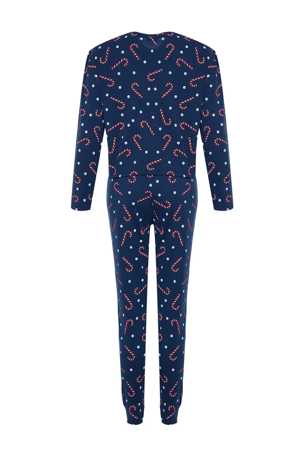 Trendyol Collection Navy Blue 100% Cotton New Year Themed Tshirt-Jogger  Knitted Pajama Set THMAW21PT0771 - Trendyol