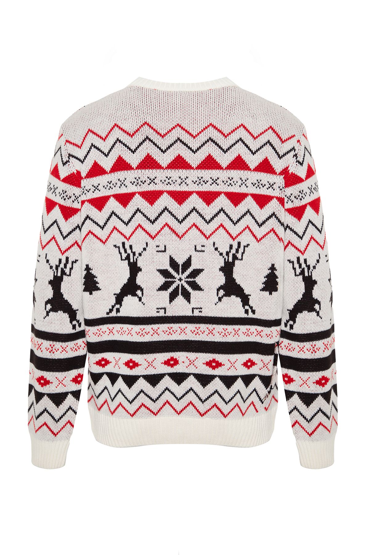 Trendyol Collection-Pulover de Crăciun, tricot de Crăciun, cu croială normală, multicolor, TMNAW24KZ00071 4