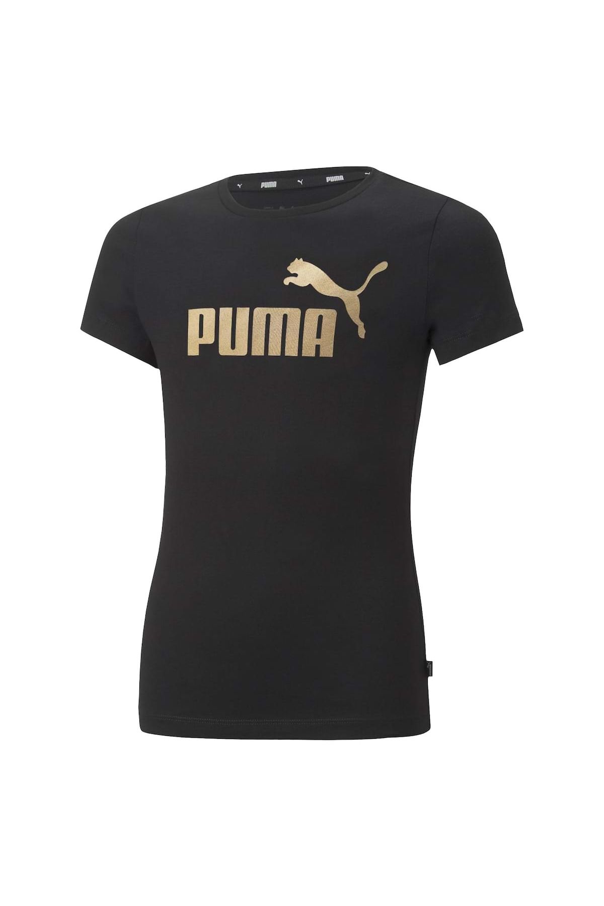 T-Shirt - Rundhals, Trendyol Metallic uni Mädchen Puma TEE, - Kurzarm, LOGO ESS+