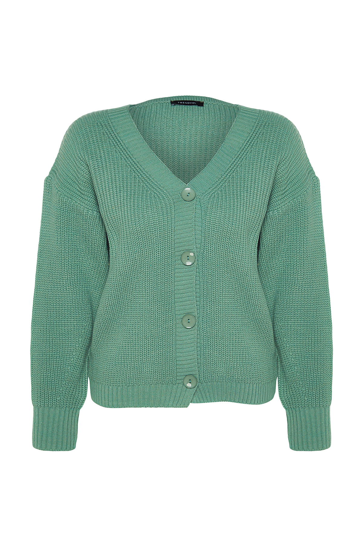 Trendyolmilla  Mint Basic V Yaka Triko Hırka TWOAW24HI00383 - Görsel 5