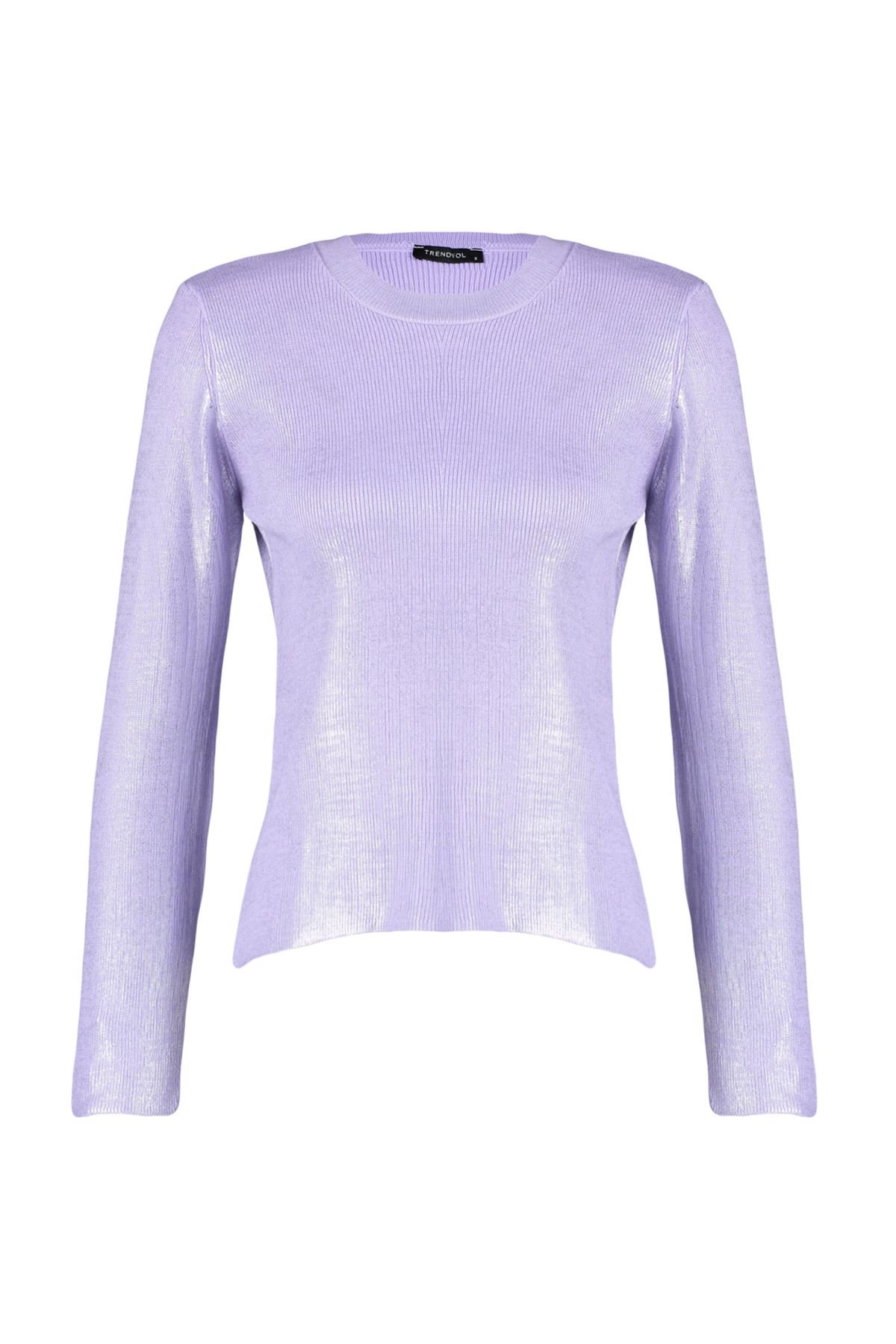 Trendyol Collection-Pulover tricotaj imprimat folie de bază liliac TWOAW24KZ01086 6