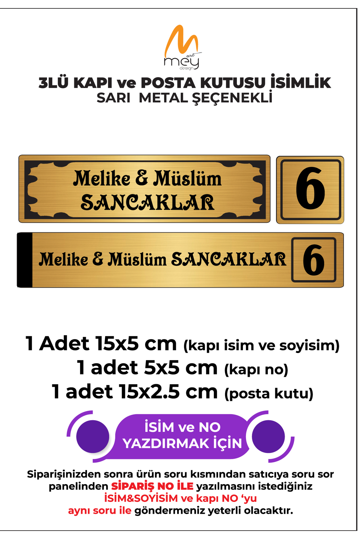 GOLD METAL DOOR BEACON SET OF 3 - DOOR BEACON, DOOR NUMBER, MAILBOX BEACON