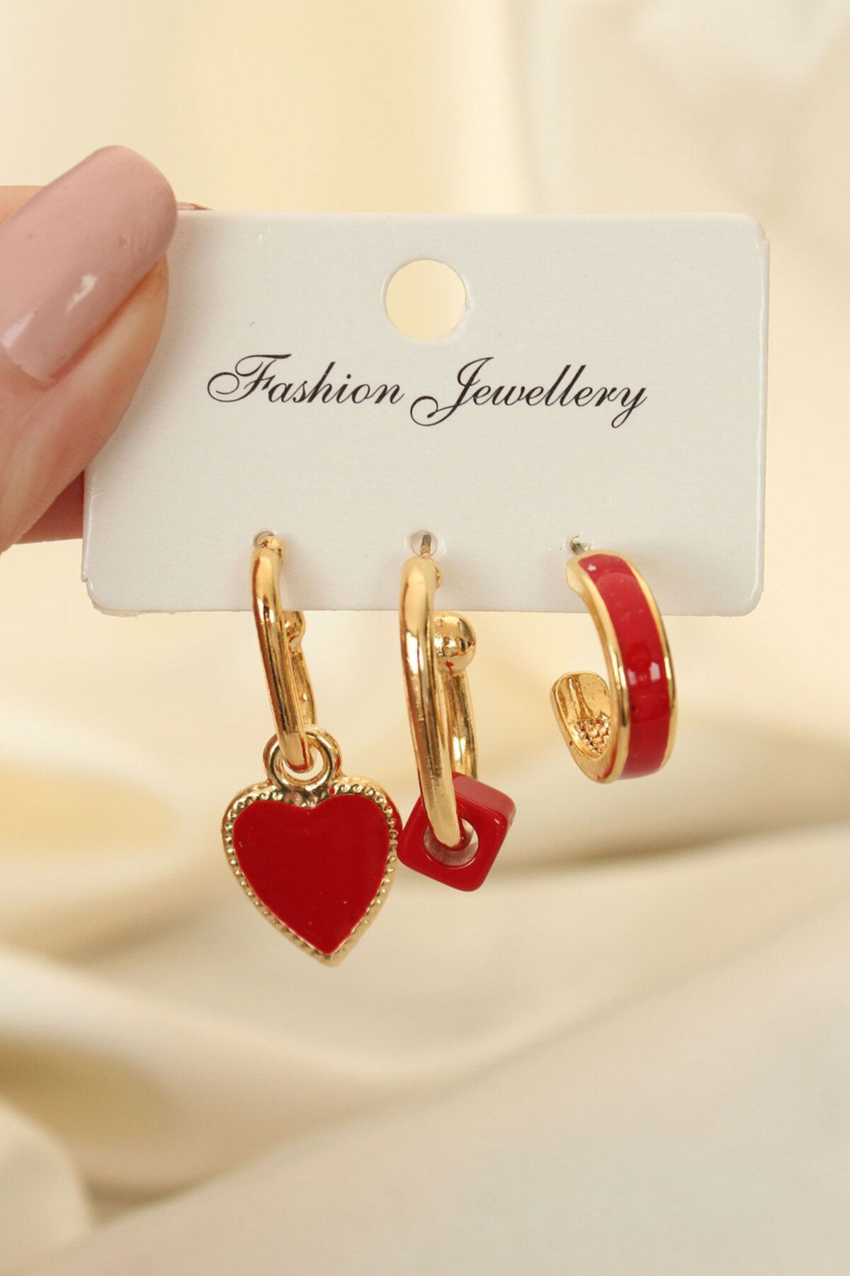 Stylish cheap red earrings