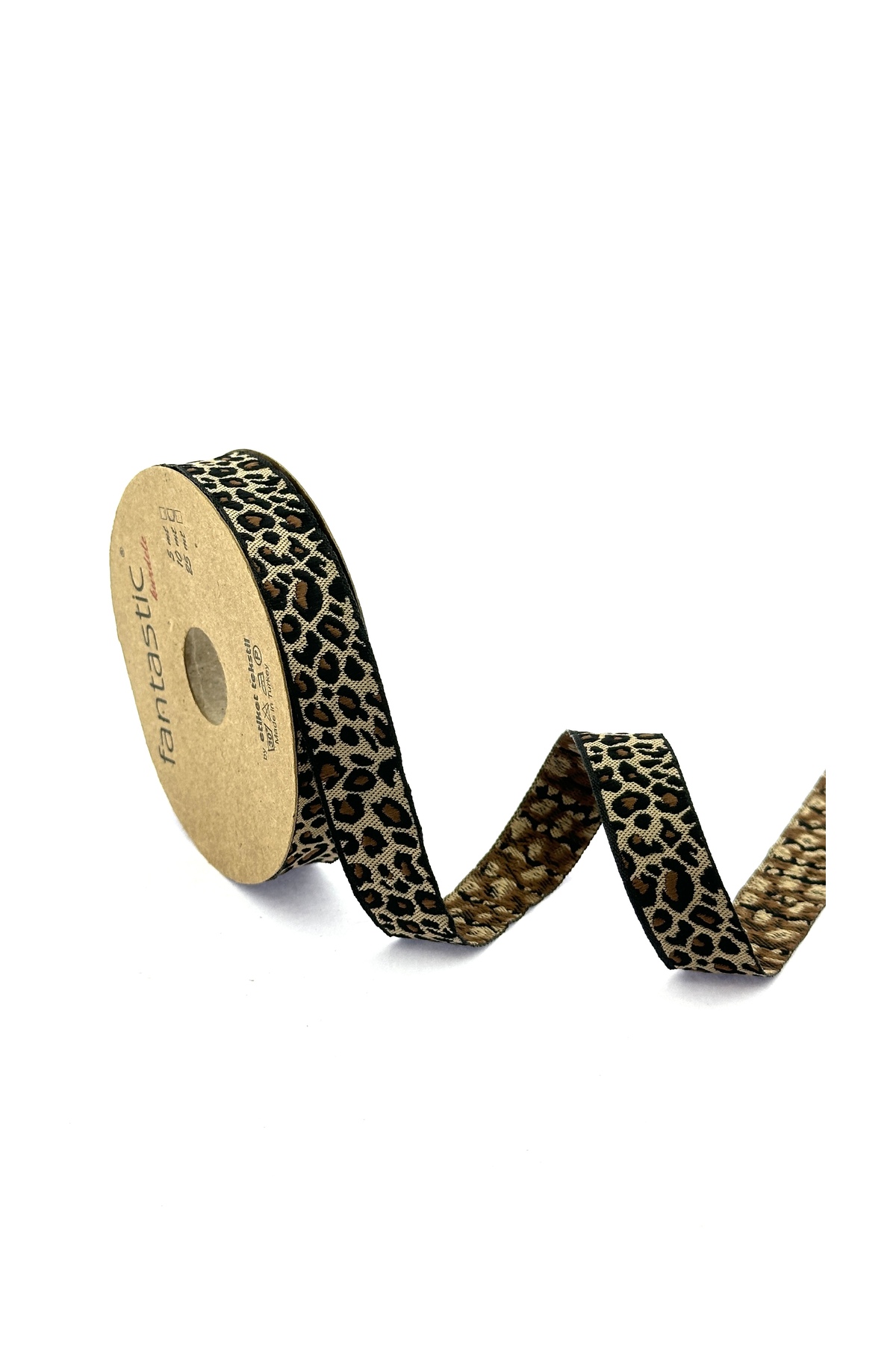 LEOPARD PRINT WOVEN RIBBON (18mm WIDTH - 10mt LENGTH)