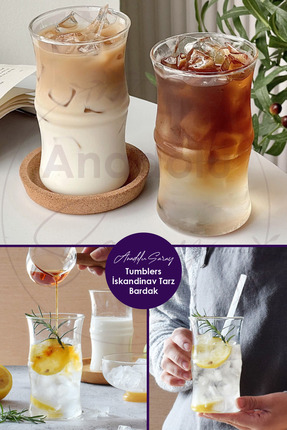 Anadolu Saray Isıya Dayanıklı Borosilikat Tumblers İskandinav Tarz Cam Bardak...