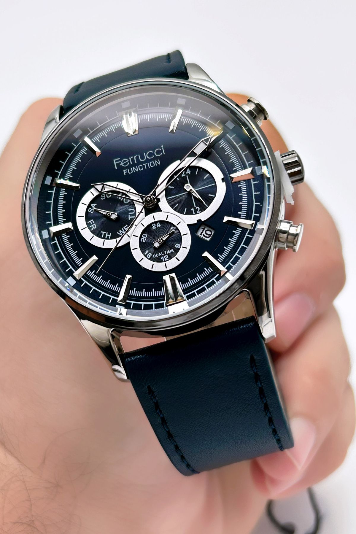 Ferrucci-Function FCF.13085FK.04 Multi-Function Leather Men's Wristwatch 4