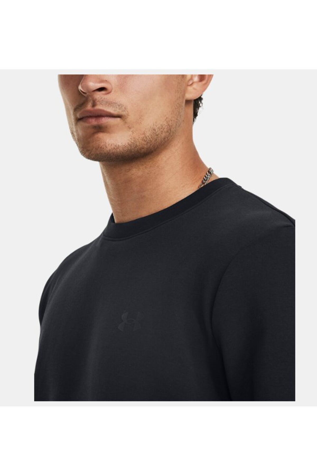 سویشرت مشکی مردانه یقه دوچرخه غیر قابل توقف UA 1381688 001 Under Armour