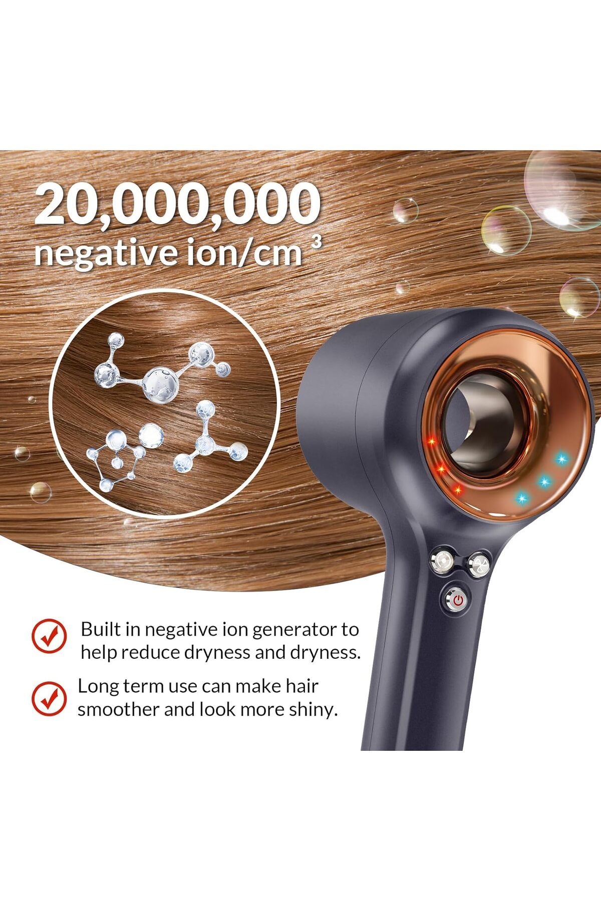 Chignon-Professional Hair Dryer Diffuser - Negative Ion and Smart Temperature Compatible Blow Dryer 2