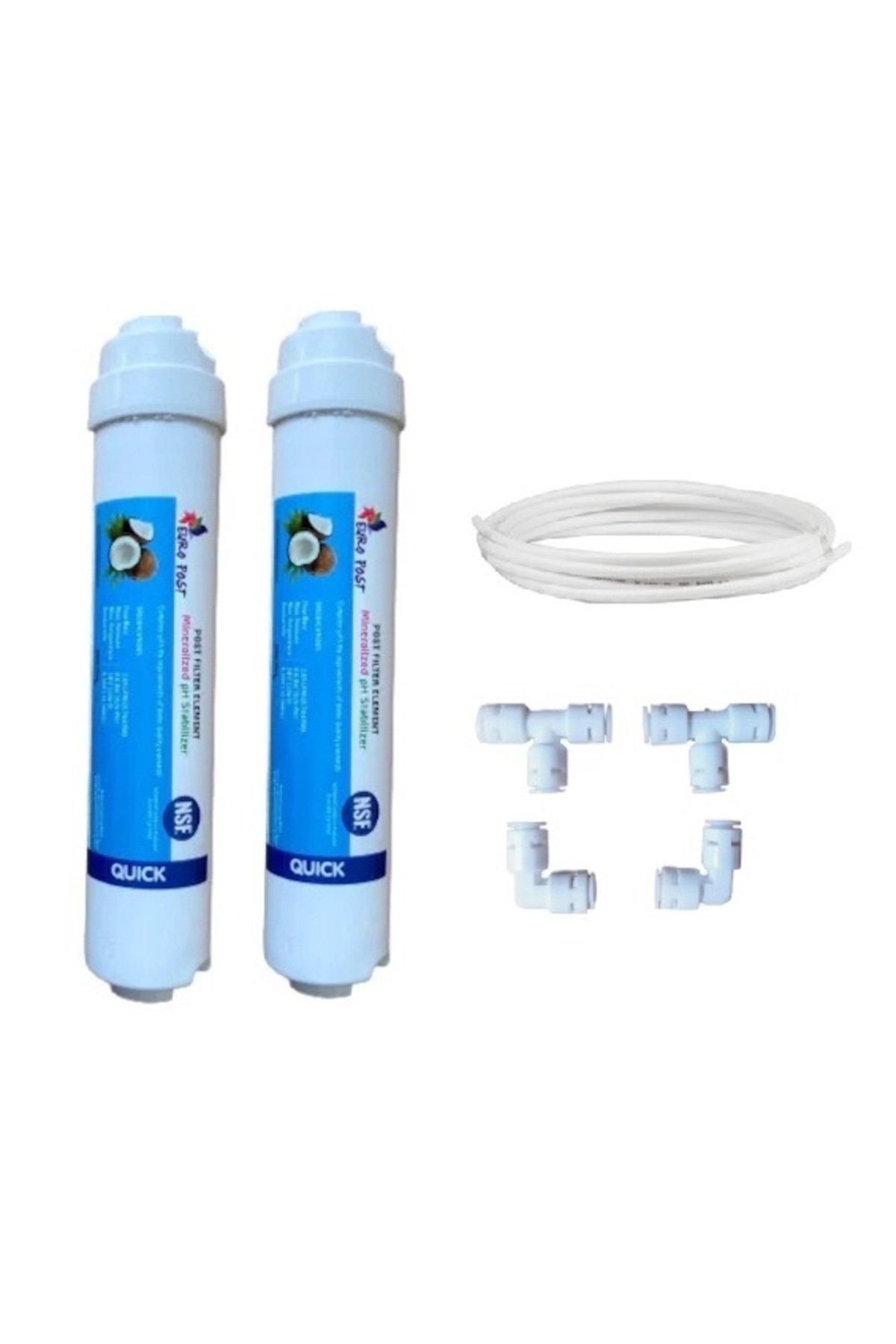 alkalinees Su Arıtma Cihazı NSF Tatlandırıcı Filtre ve Bağlantı Seti - Post Carbon