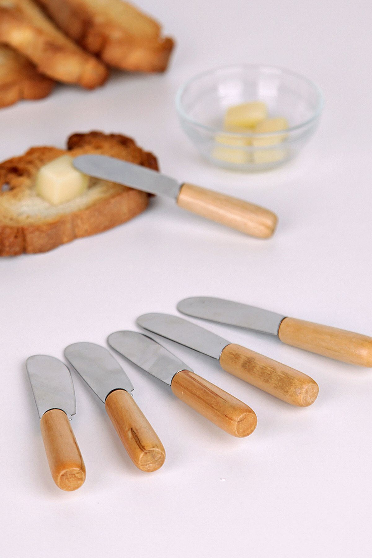 senson marketting-Mini Spatula - Butter Knife with Wooden Handle 6 Pieces (Clz) 2