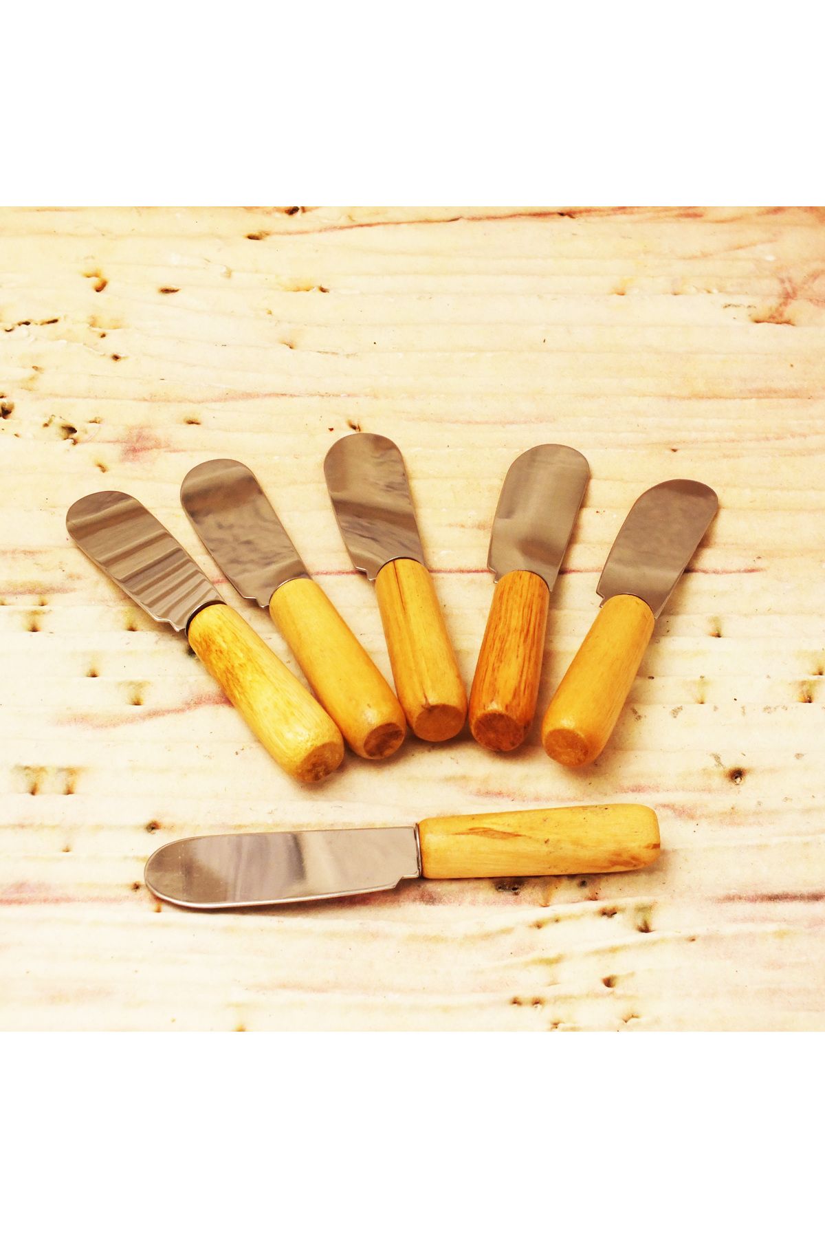senson marketting-Mini Spatula - Butter Knife with Wooden Handle 6 Pieces (Clz) 4