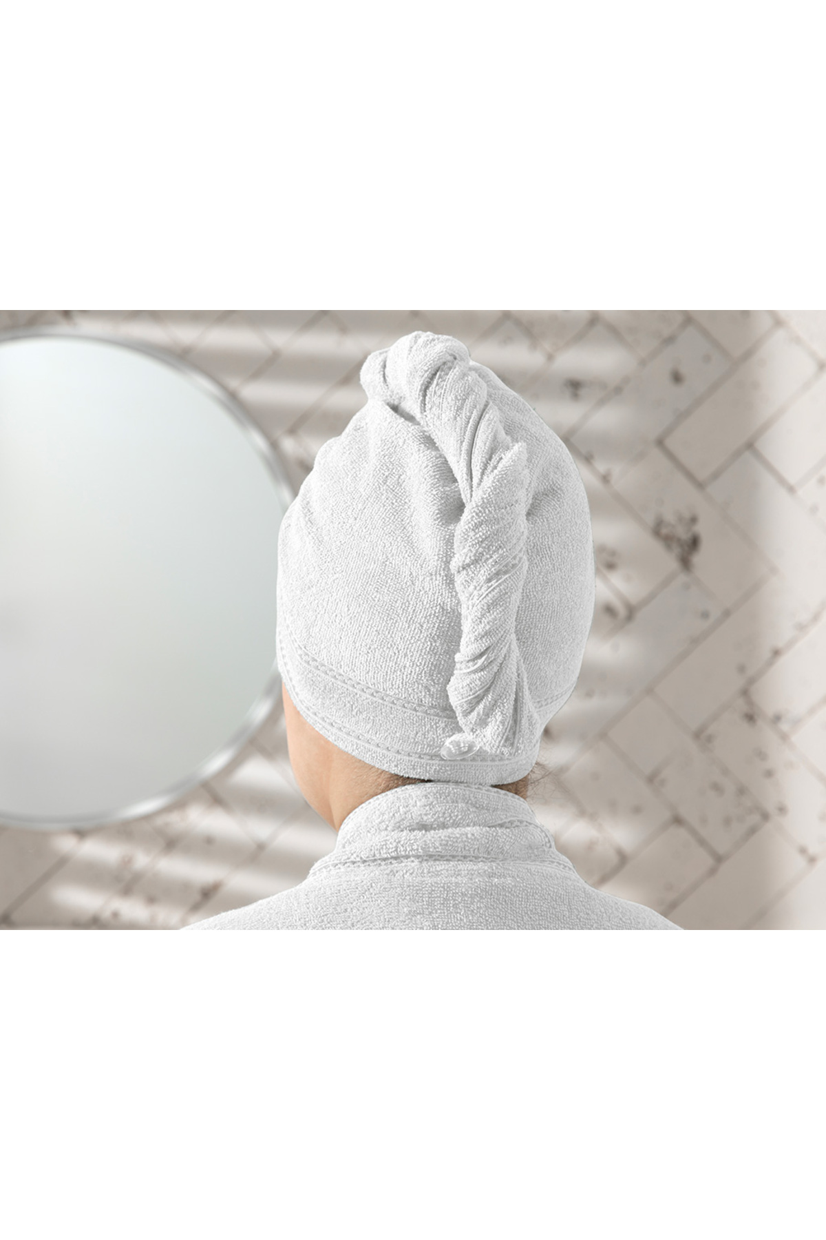 English Home Soft Pamuklu Saç Bonesı Standart Beyaz