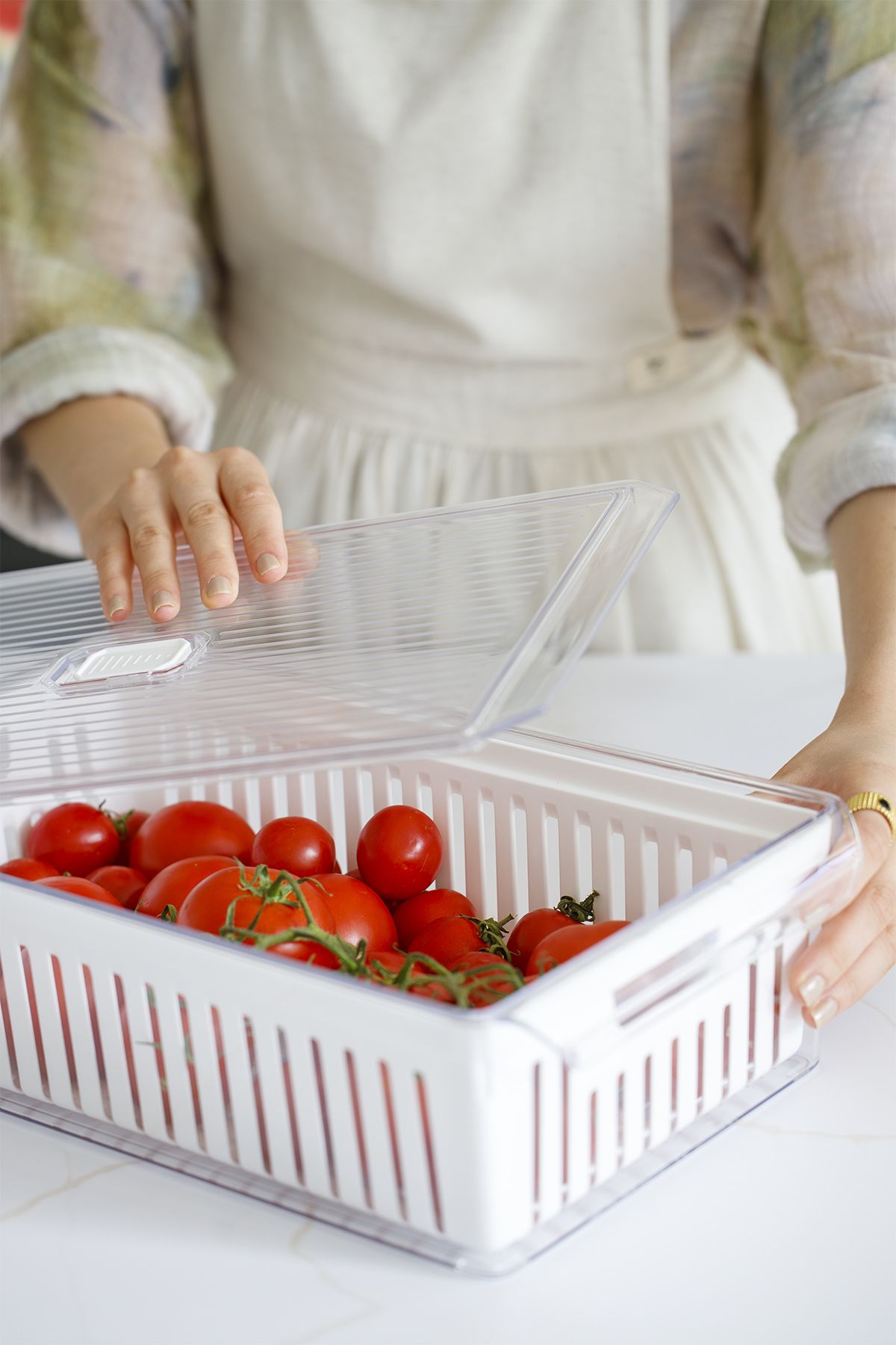 simplicity-Set of 4 Fridge Organizer - Maxi and Midi Organizer with Strainer 7