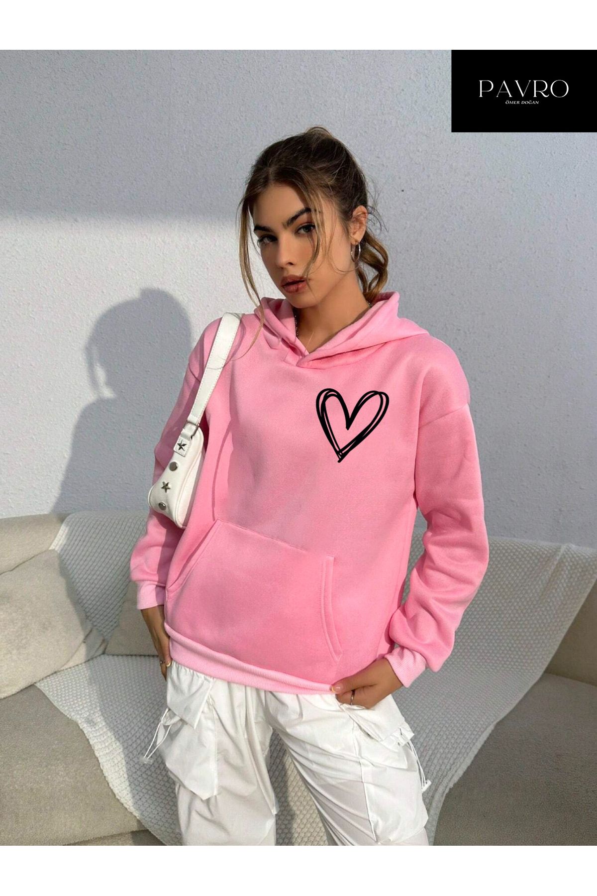 MAD COLLECTİON-Hanorac oversize dama - imprimat INIMĂ 3
