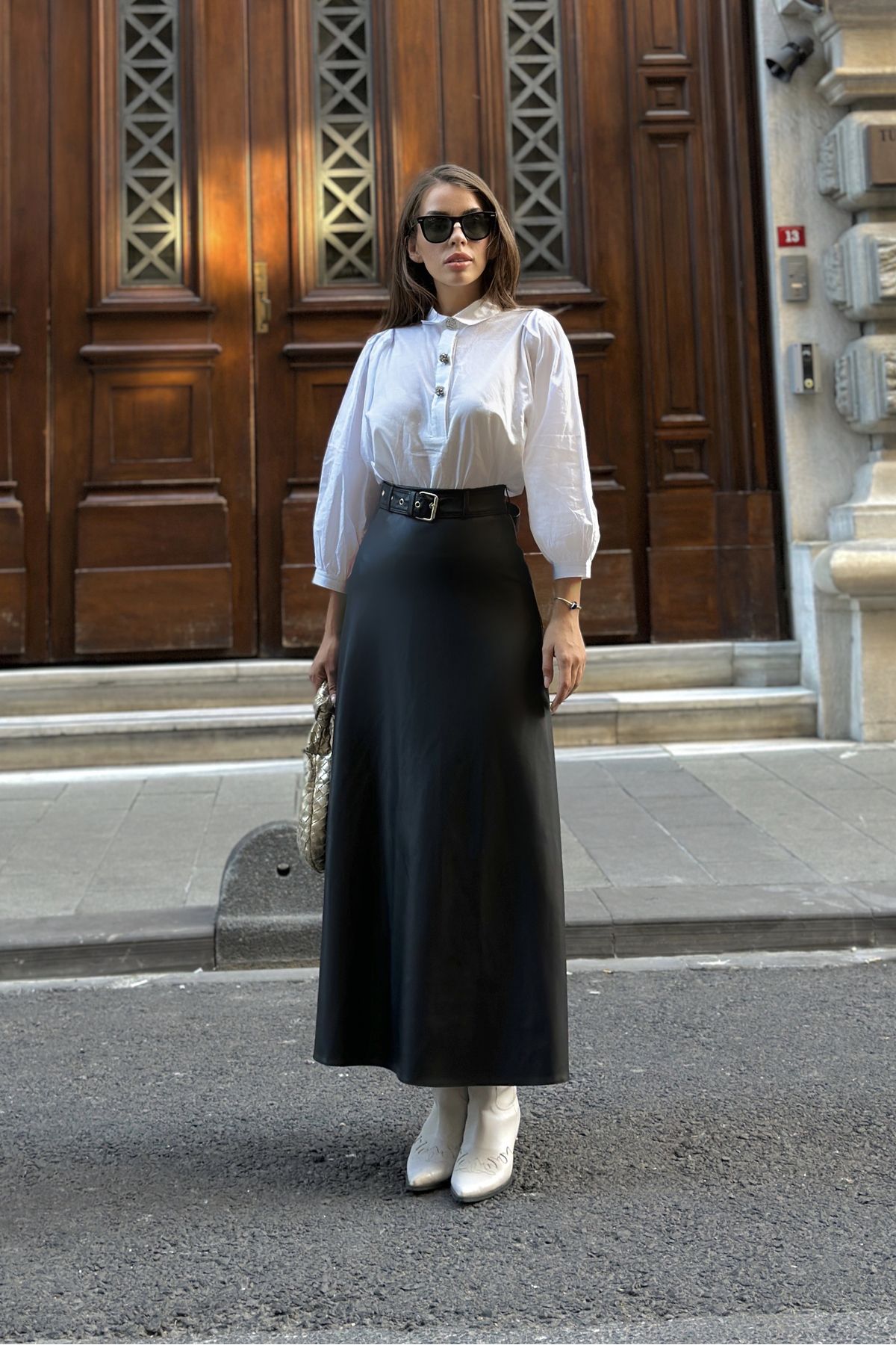 Fashion Fox WOMEN S BLACK Faux Leather SKIRT