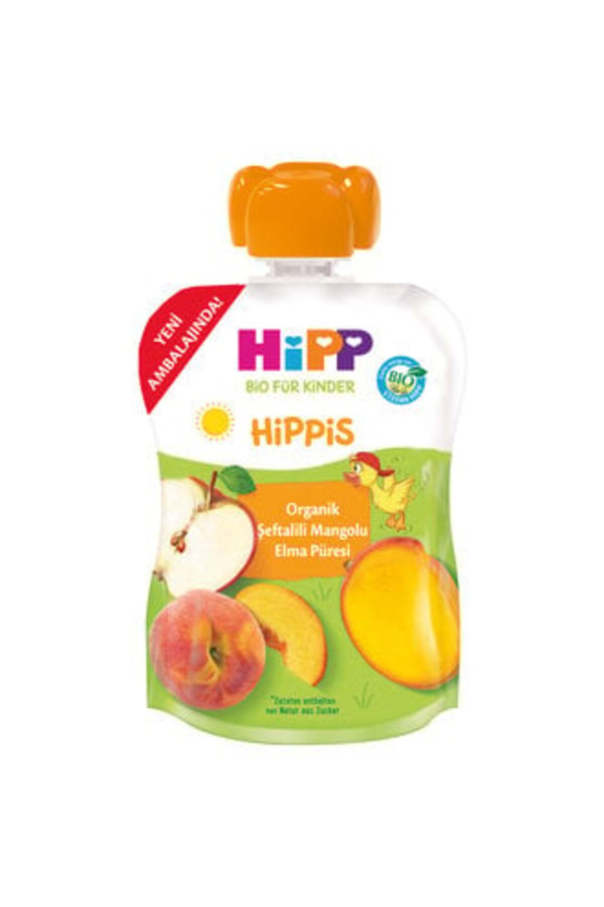 Hipp Organik Şeftalili Mangolu Elma Püresi 100  gr  ( 5 ADET )