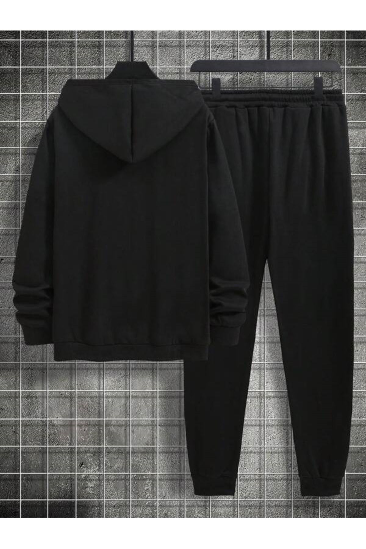 Plain black sweat suit hotsell