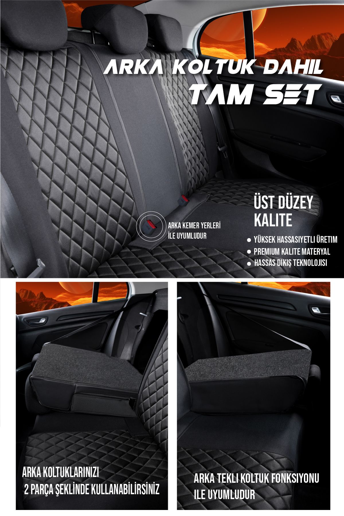 PlusOto Dodge Nitro Compatible VENUS Series Leather Black Car Seat