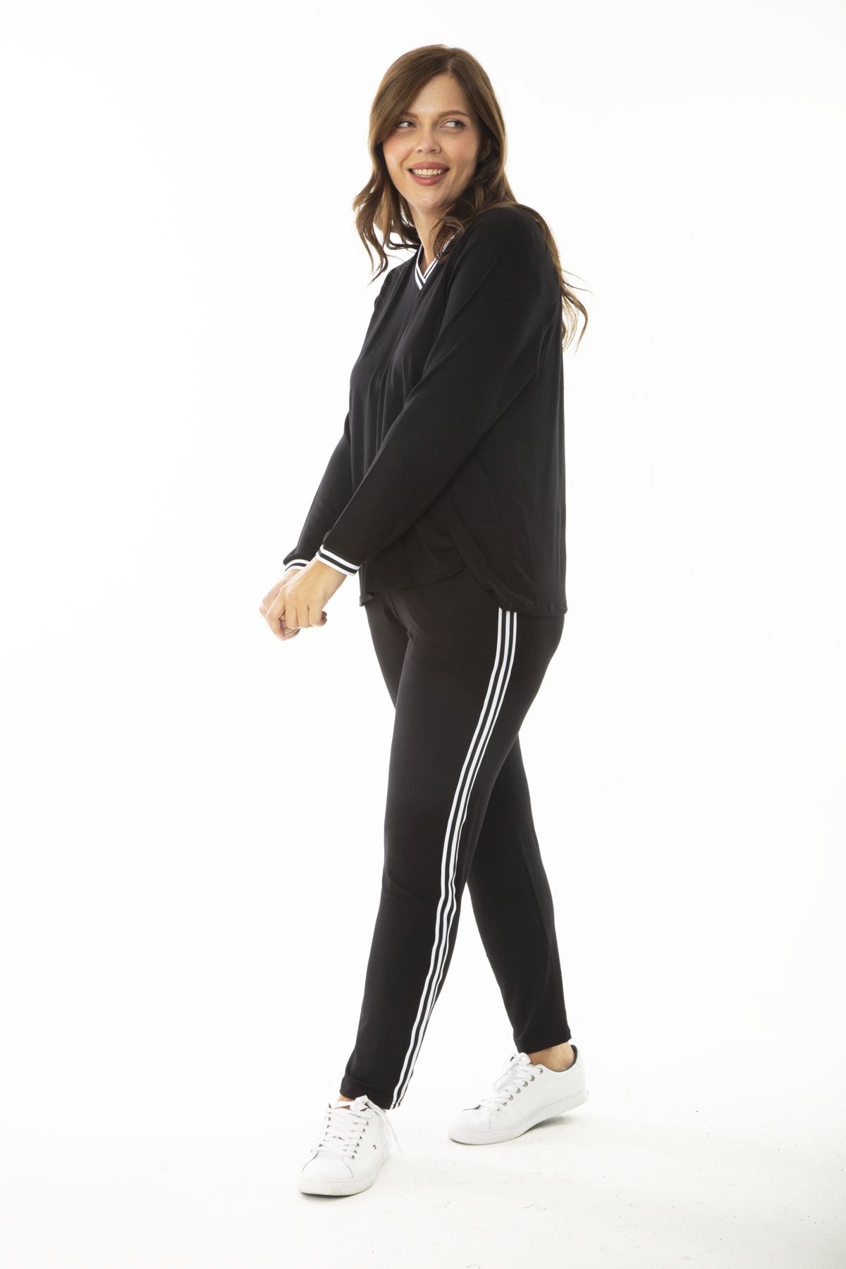Black shop ribbed tracksuit