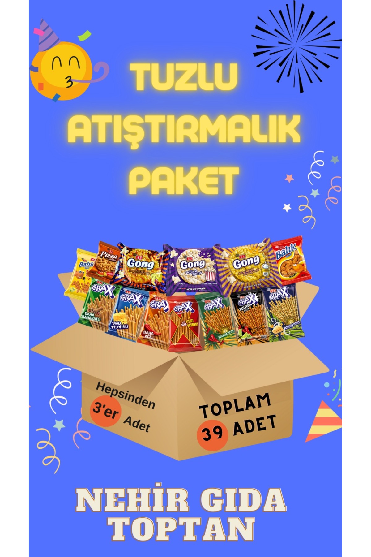 Efsane tuzlu atıştırmalık karma paketi karışık toplam 39 adet