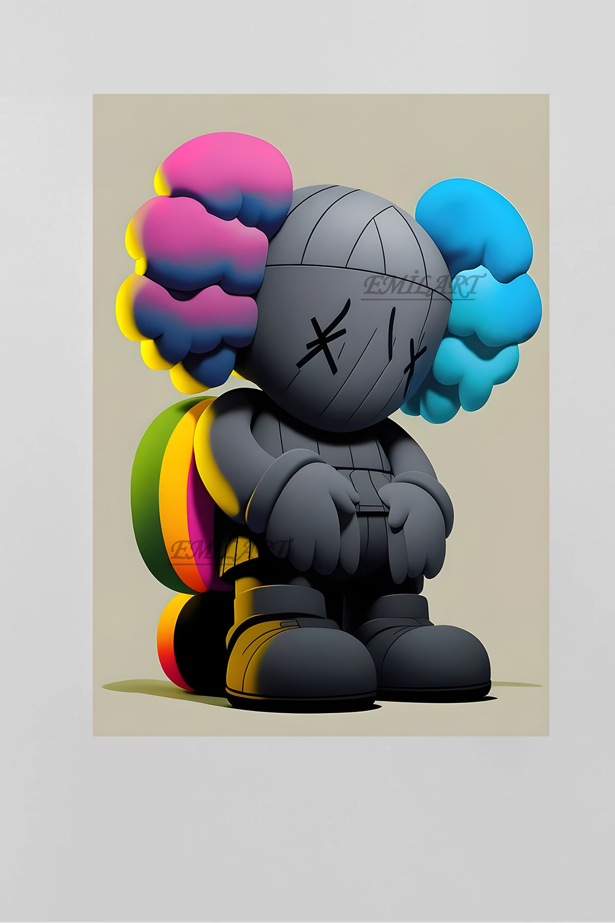 RENKLİ HD KAWS KANVAS TABLO