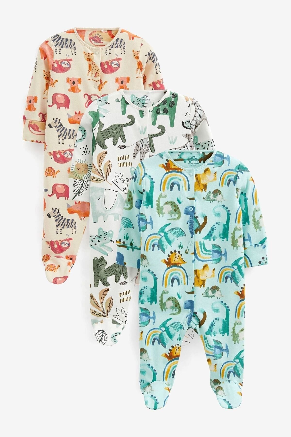 Next Baby ست لباس سه تکه 100% پنبه ای طرح دایناسور