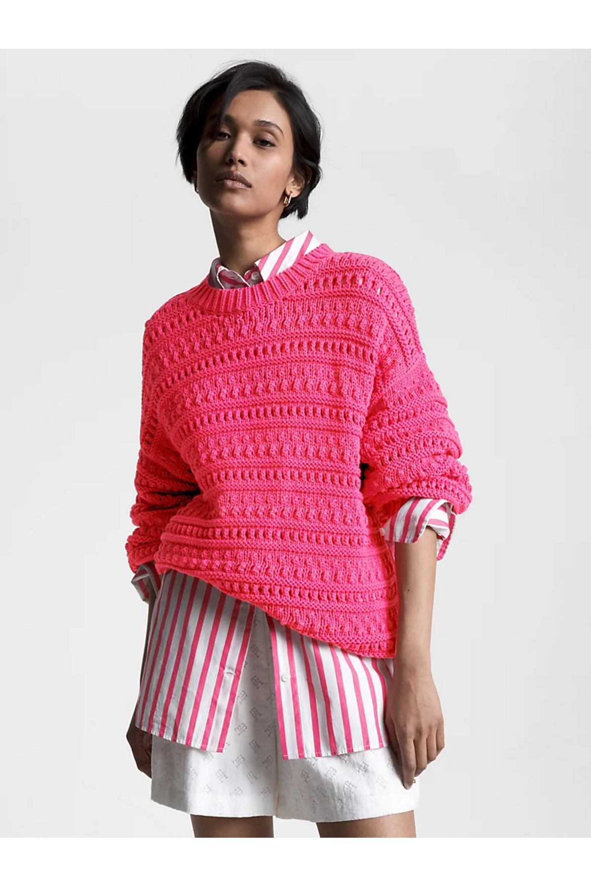 Tommy Hilfiger Sweater Pink Relaxed fit Trendyol