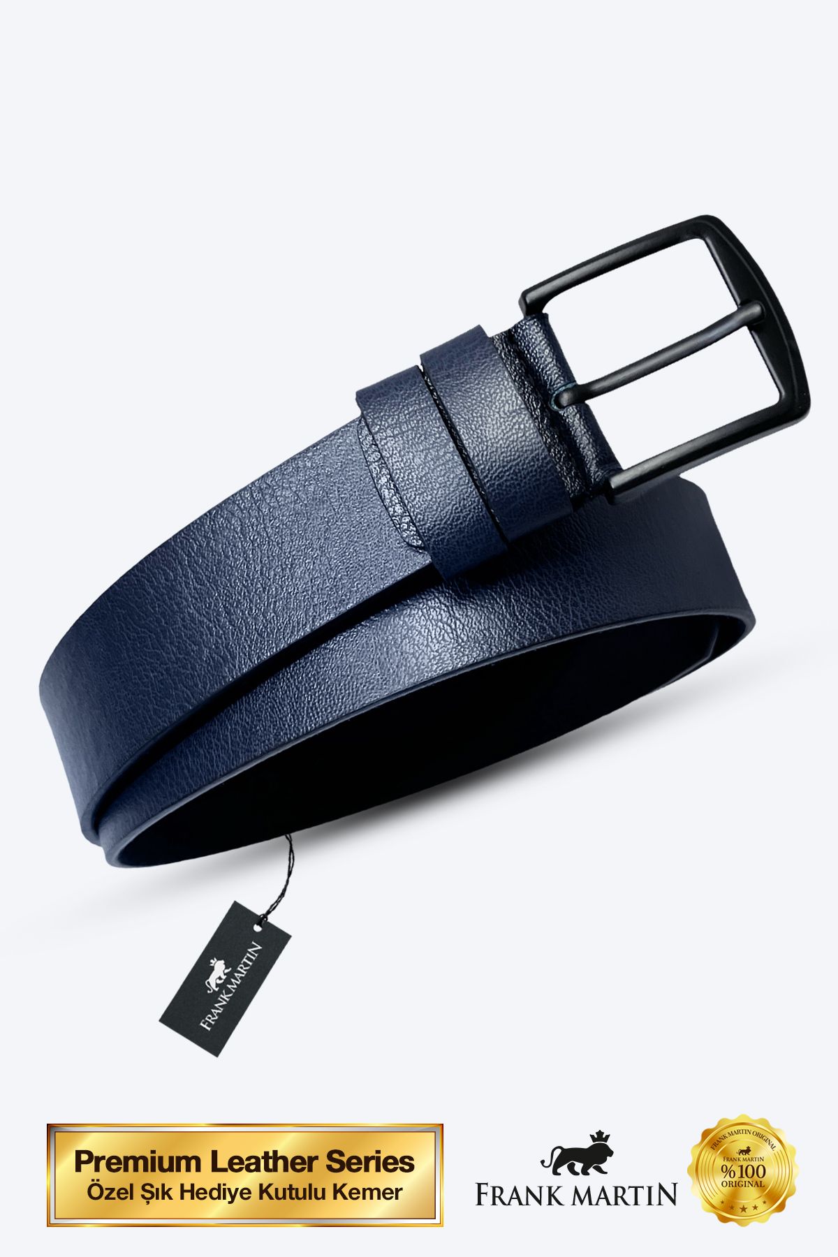 Frank Martin Original Men s Belt with Special Box Metal Buckle Classic Model Denim Fabric Compatible