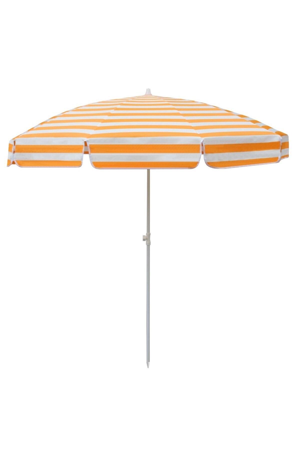 Striped Beach And Parasol