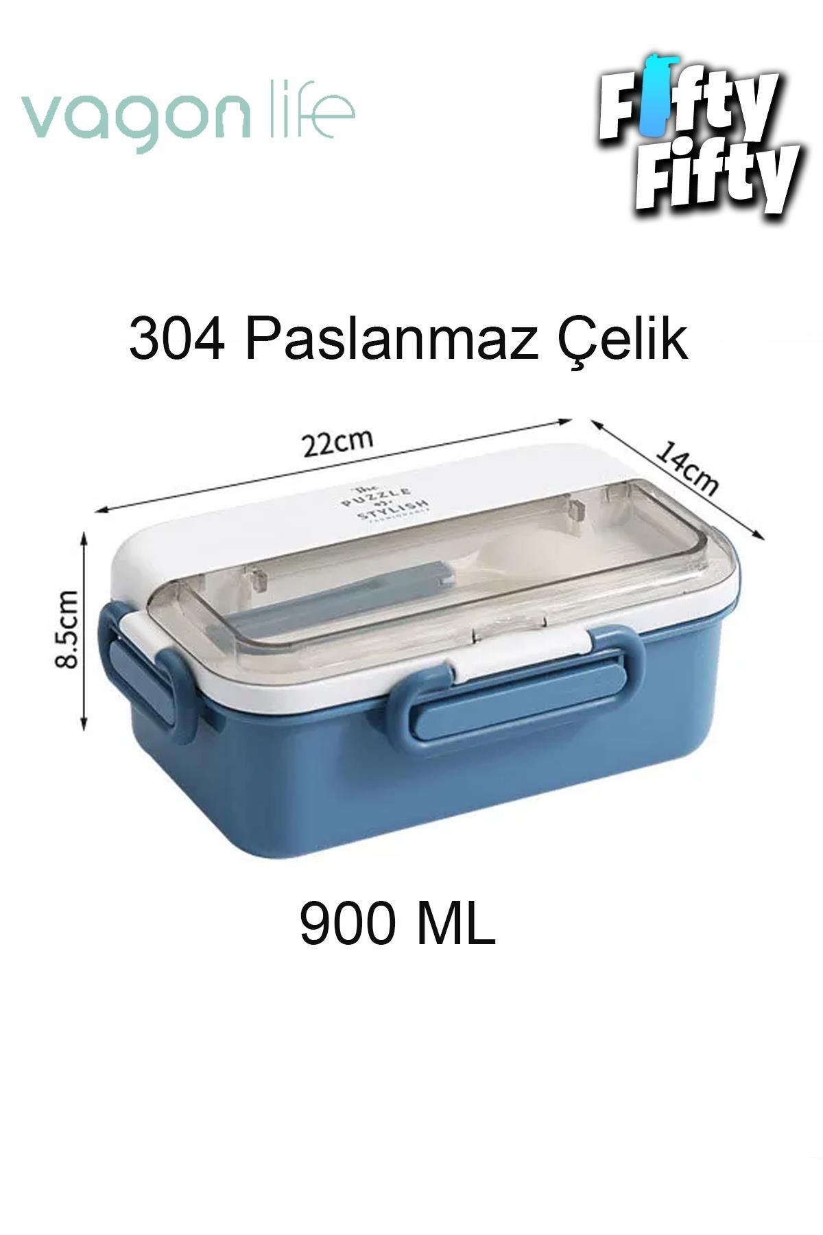 ست ظروف کمپینگ آبی Vagonlife 900 میل تک تماس دو قطعات نفره Bento Lunch Box Office Genel Markalar