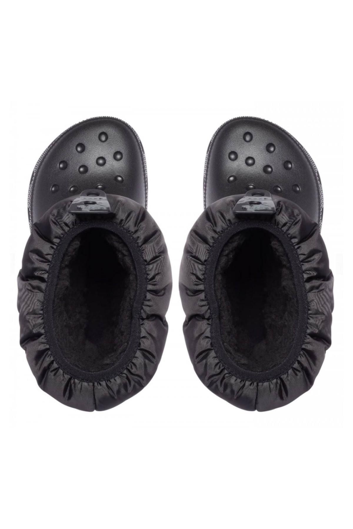 Crocs 207684 نئو پاف بوت کلاسیک T مشکی Kids Boots