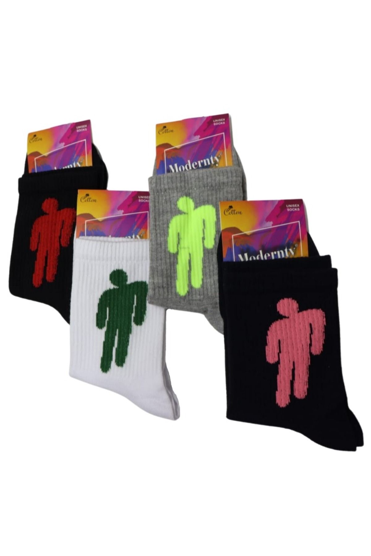 modernty Șosete De Sezon Unisex, Colorate, 4 Perechi, Din Bumbac, Lavabile, Parfumate, Cu Jumătate De Gât Scurt Unisex - 37–41