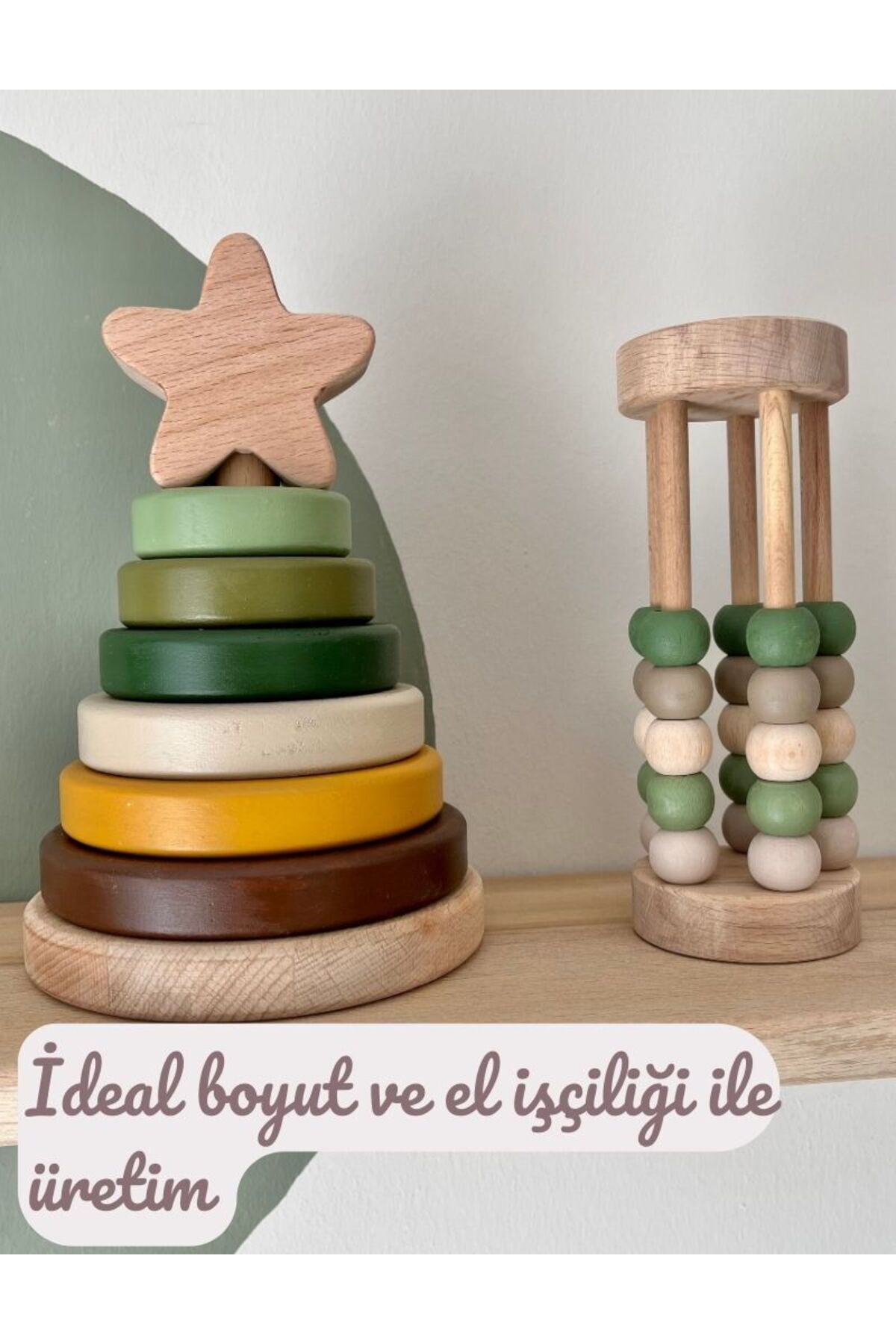 DORU Doğal Sağlıklı Ahşap Oyuncak Montessori Abaküs Matematik Çocuk Bebek Odası Dekor fotoğrafı 4 (önizleme)