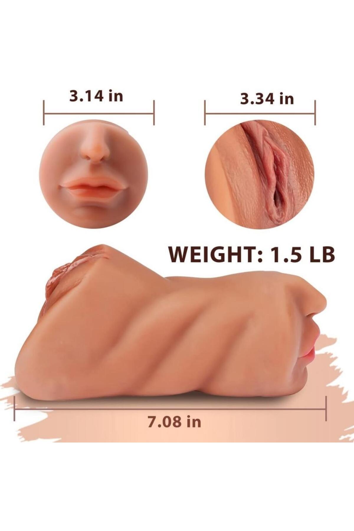 Realistik Dokulu 2 in 1 Titreşimli Suni Vajina MASTÜRBATÖR 2