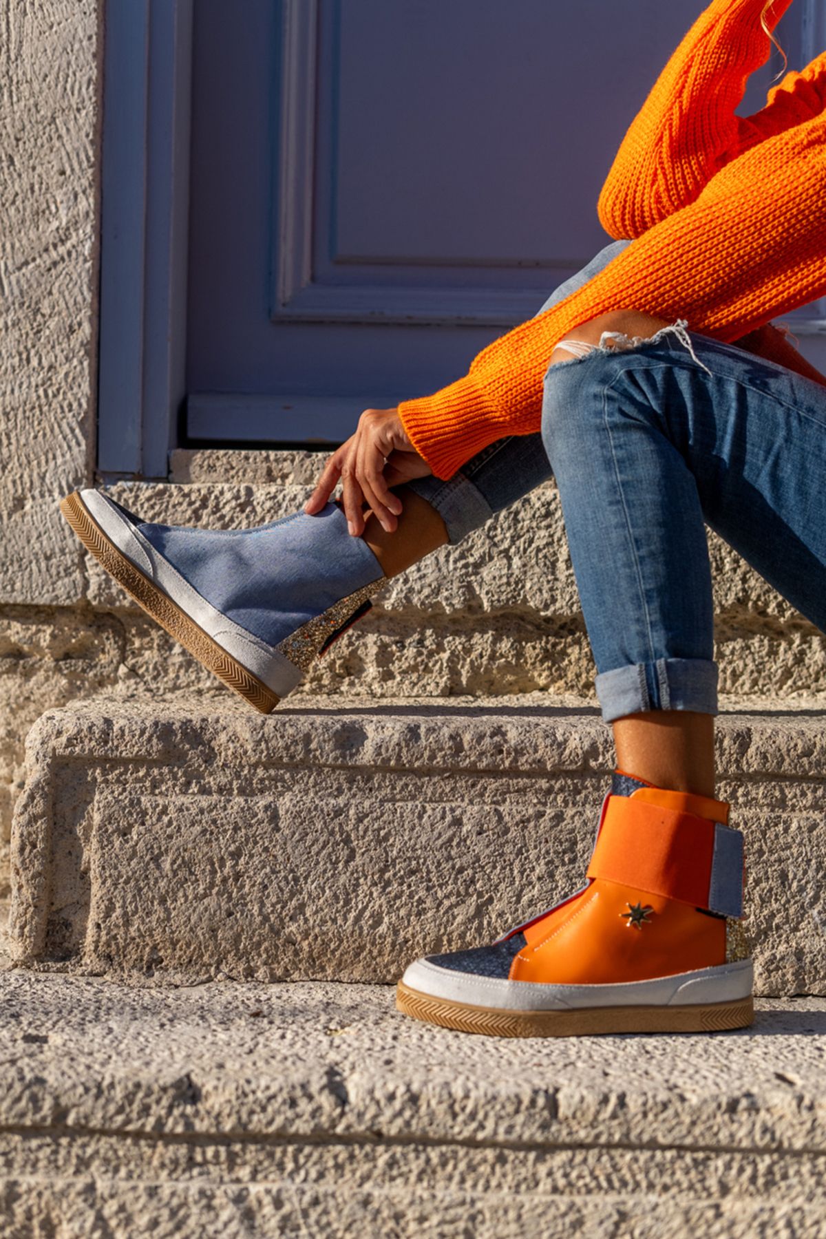 Güneşkızı Sneakers - Orange - Flat - Trendyol