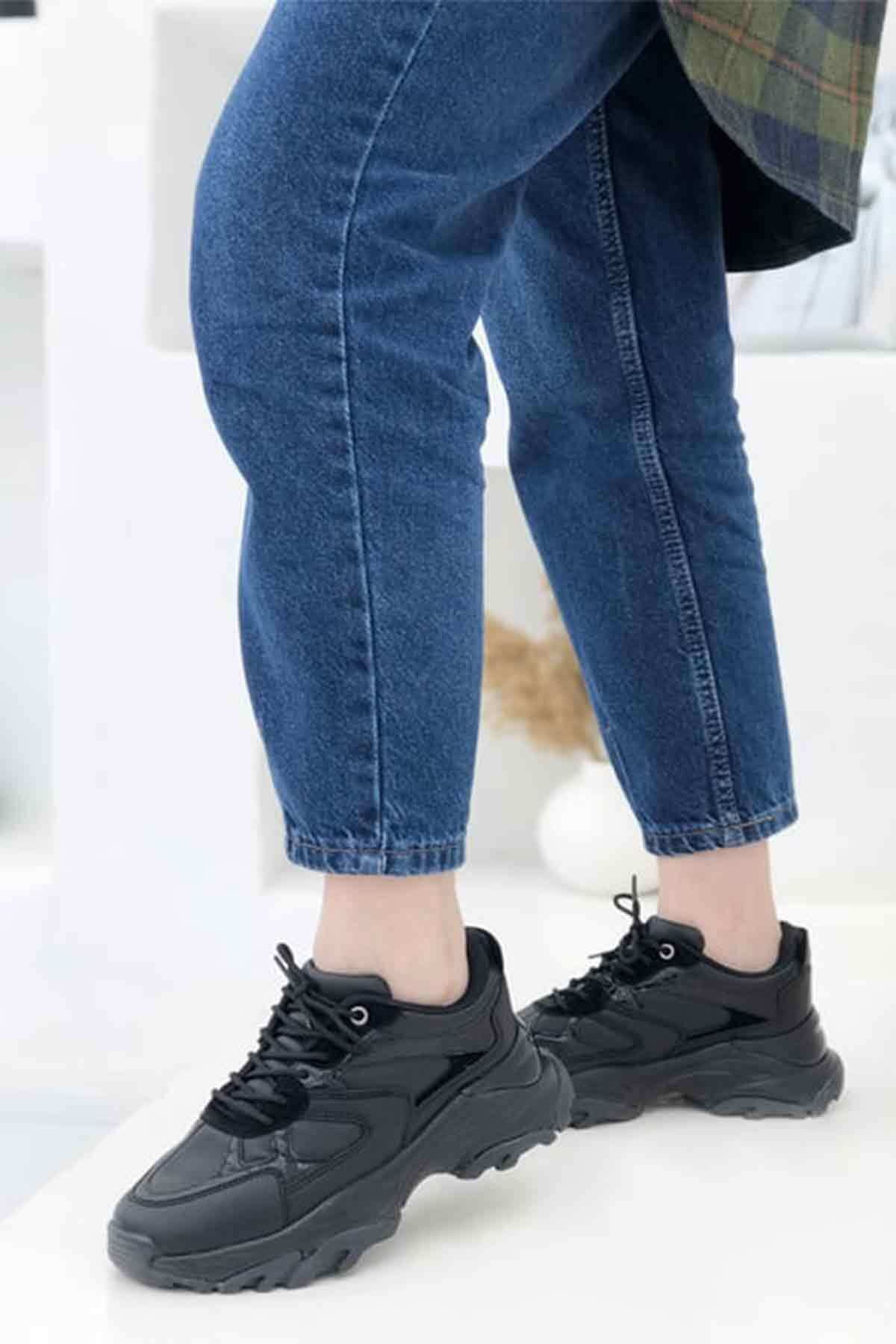İncim | Pantofi Și Pantofi Sport Și Pantofi Sport Pentru Mers Zilnic Aphrodite, Negri, Groși, Cu Talpă Înaltă Unisex - 38