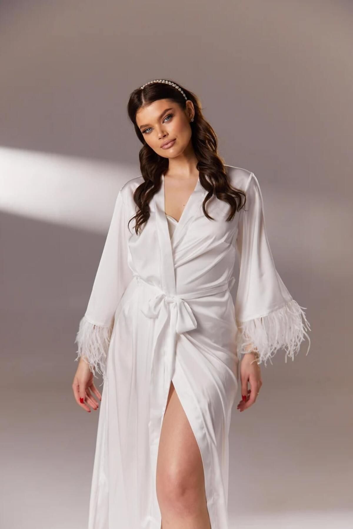 Silky long 2025 dressing gown