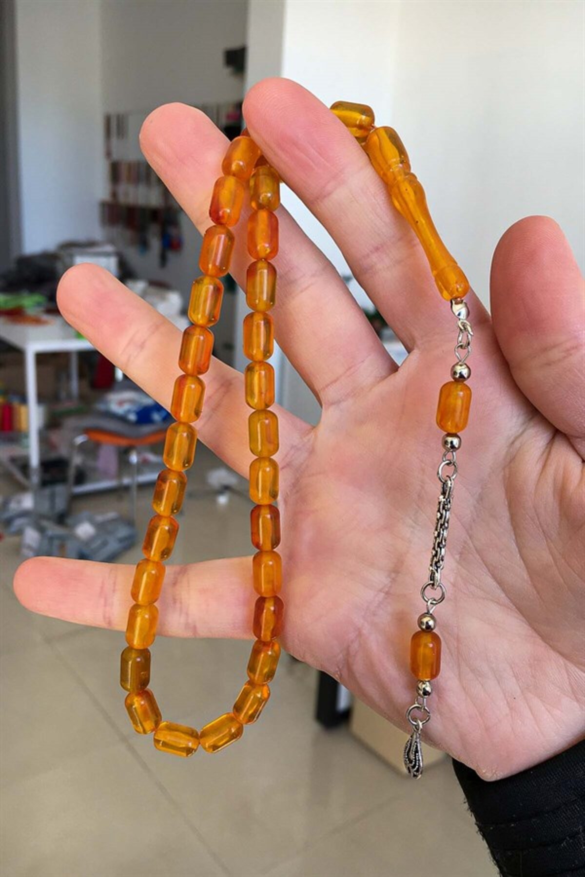 Capsule Grain Orange Color Rosary