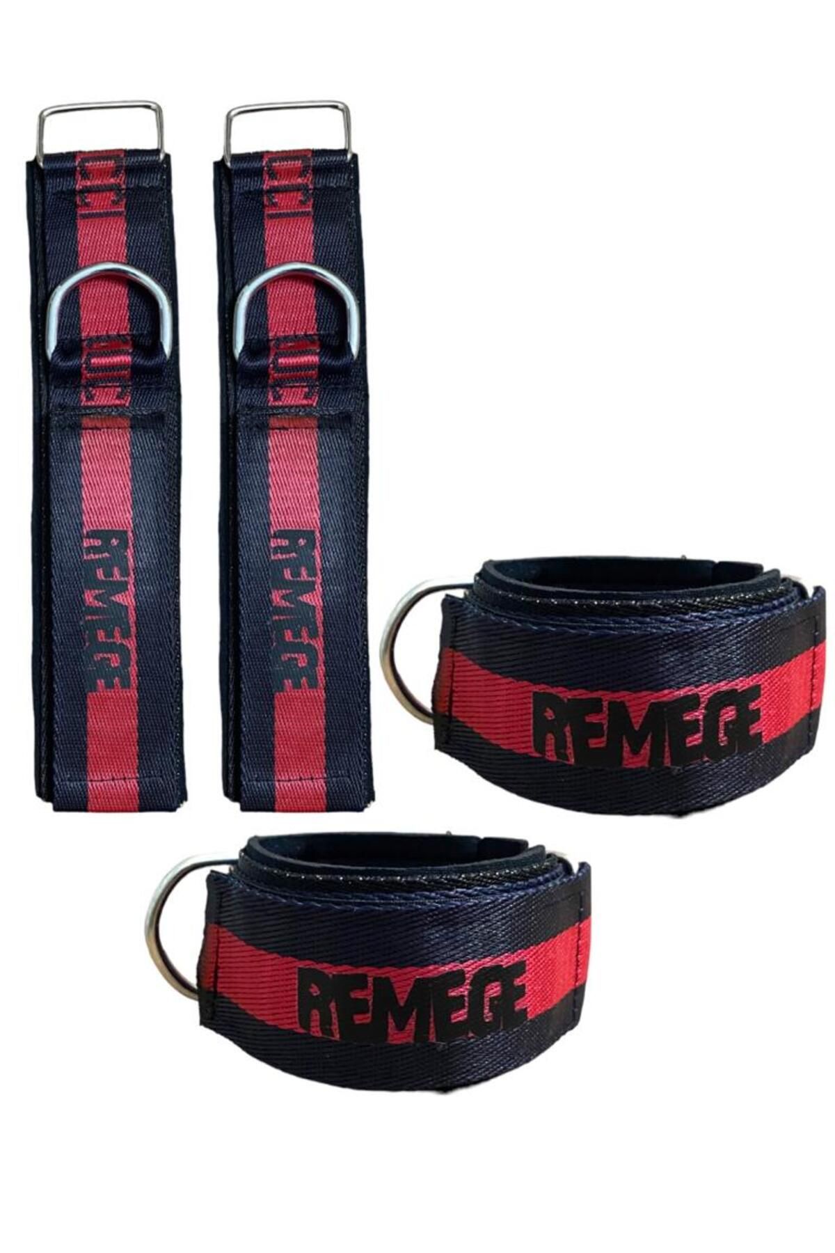 تجهیزات تمرینی مشکی نوار مچ پا بند D Ring دستگاه کشش مقاومت در برابر تنظیم تایر 2 قطعه REMEGE